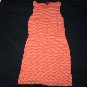 orange printed tommy dress